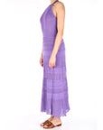 Twinset abito lungo in maglia viola