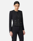 Elisabetta Franchi Giacca Doppio Crêpe Zip Nero