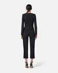 Elisabetta Franchi Giacca Doppio Crêpe Zip Nero