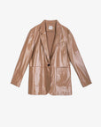 Alysi Blazer in Pelle Verniciata Nude