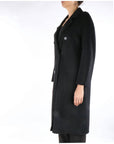 Kocca Cappotto Doppiopetto con Revers Donna Nero