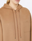 Max Mara Studio Caban in Lana, Cachemire e Seta Nocciola
