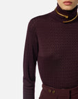 Elisabetta Franchi Maglia Lana Micro Logo Merlot
