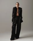 Nineminutes Pantaloni The Submarine Pence Smoking Ampi Donna Nero