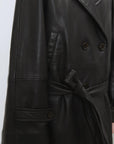 Alysi Trench Corto in Pelle Nero