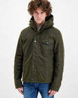 Barbour International Giacca Cerata con Cappuccio Kevlar Uomo Verde Oliva