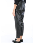 Kocca Pantaloni in Ecopelle con Cintura Donna Nero