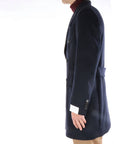 Breras Milano Cappotto Doppiopetto in Lana Uomo Blu