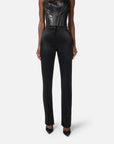 Elisabetta Franchi Pantaloni in Raso con Spacchetti Nero