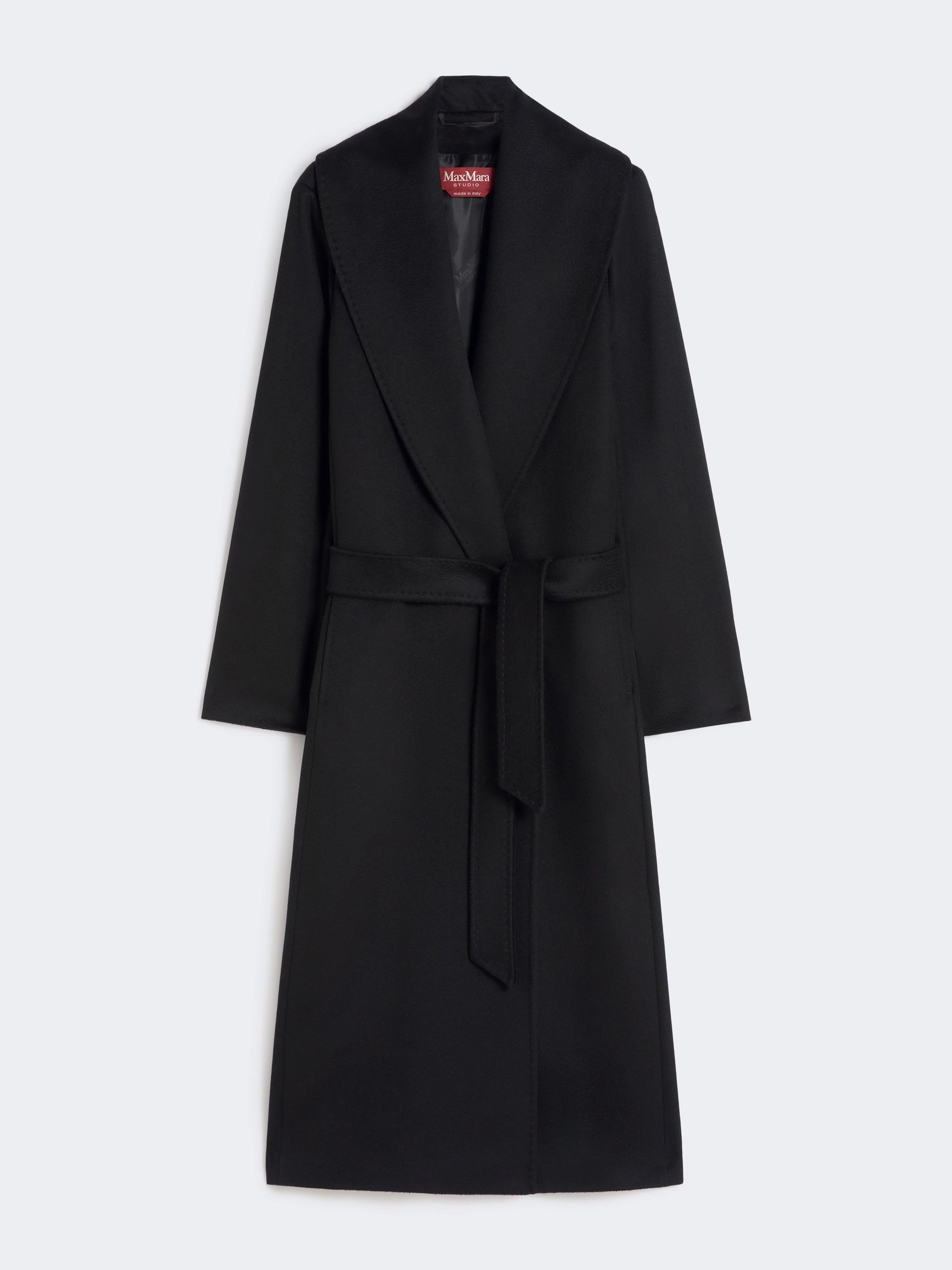 Max Mara Studio Cappotto in Drap di Pura Lana Nero
