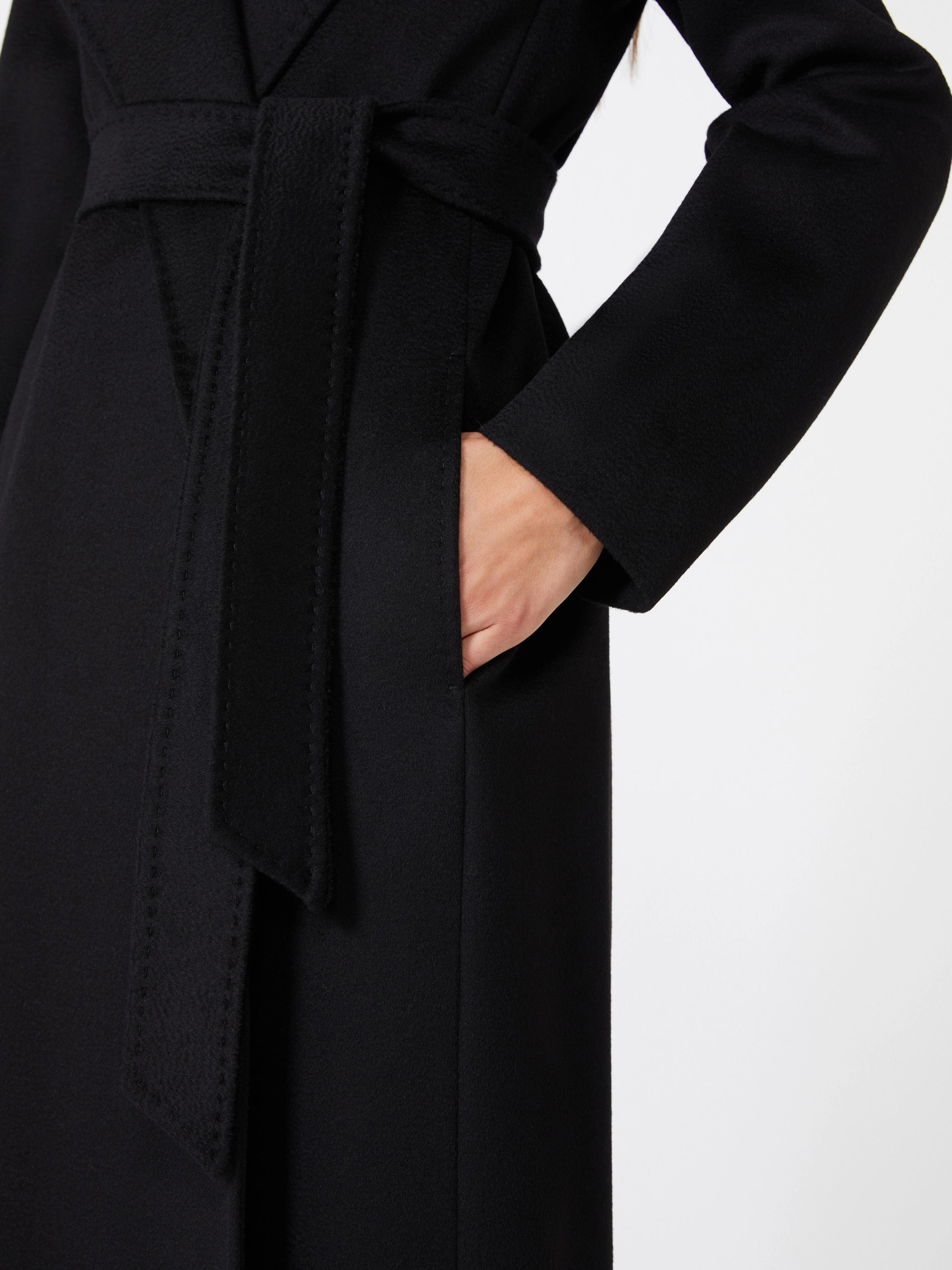 Max Mara Studio Cappotto in Drap di Pura Lana Nero