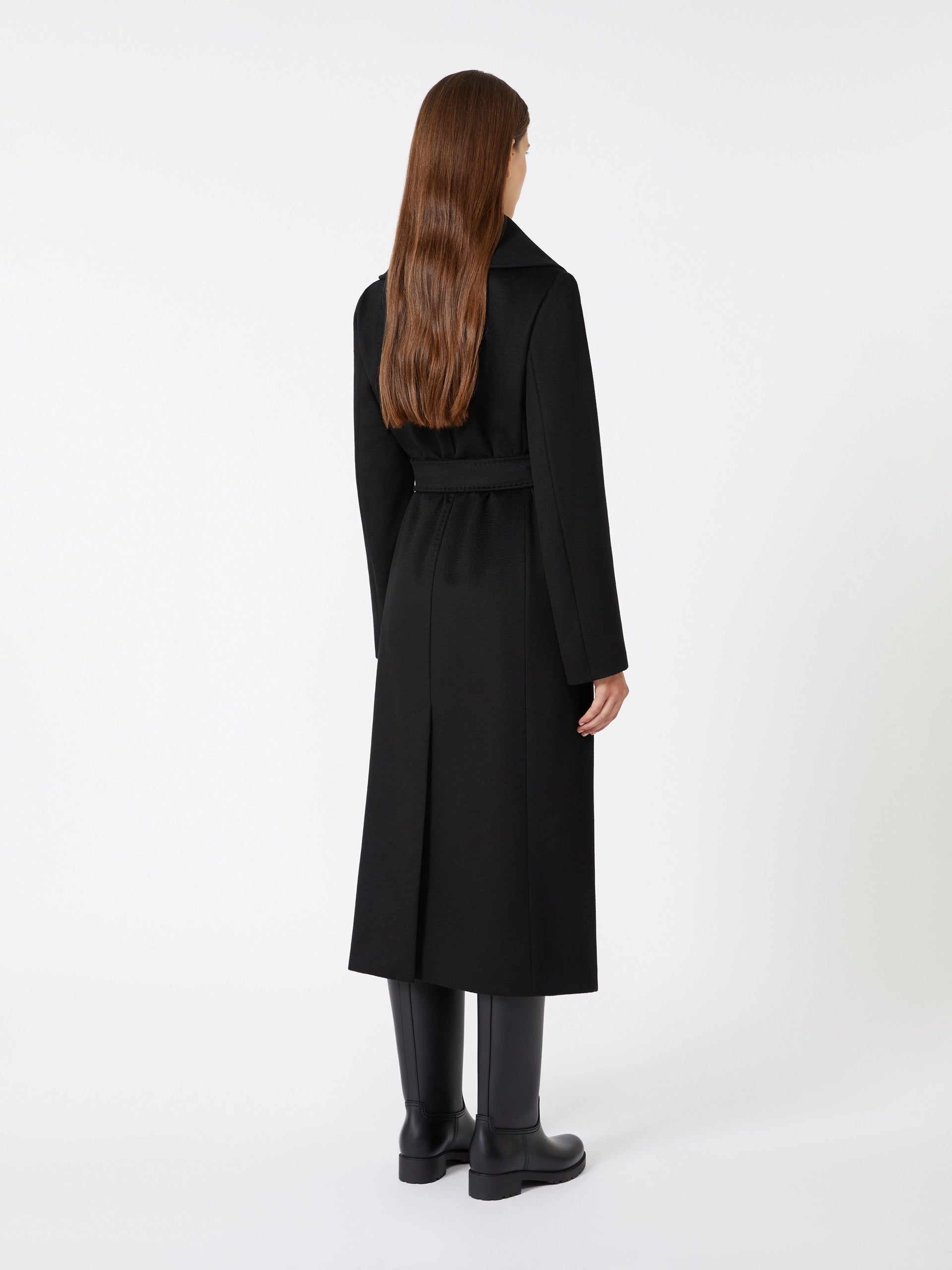 Max Mara Studio Cappotto in Drap di Pura Lana Nero