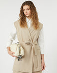 Max Mara Weekend Blazer Smanicato in Crêpe Beige