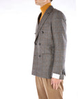 Breras Milano Giacca Doppiopetto Check in Lana Uomo Grigio