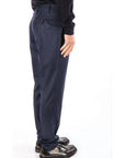 Berwich Pantalone Morello in Flanella Uomo Blu Navy
