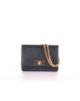 Elisabetta Franchi tracolla nera con placca logo