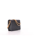 Elisabetta Franchi tracolla nera con placca logo