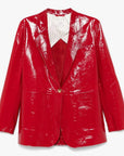 Alysi Blazer in Pelle Verniciata Rosso