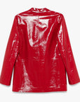 Alysi Blazer in Pelle Verniciata Rosso