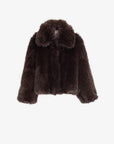 Alysi Bomber Cropped in Pelliccia Eco Fur Cioccolato