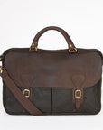 Barbour Briefcase in Pelle Cerata Marrone