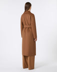 Max Mara Studio Cappotto in Lana, Cachemire e Seta Nocciola