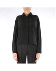 Alysi Camicia in Lyocell e Seta Donna Nero