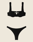 F**K Bikini Reggiseno Ferretto con Slip Americano Fisso Nero