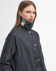 Barbour Giacca Cerata Lunga Beadnell Donna Sage/Ancient