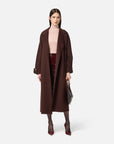 Elisabetta Franchi Cappotto Panno Misto Lana Coffee