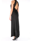 Twinset abito lungo in satin e macramè