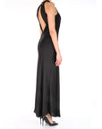 Twinset abito lungo in satin e macramè