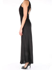 Twinset abito lungo in satin e macramè