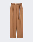 Max Mara Studio Pantalone in Tela Lana Nocciola