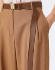 Max Mara Studio Pantalone in Tela Lana Nocciola