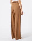 Max Mara Studio Pantalone in Tela Lana Nocciola