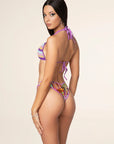 F**K Bikini Triangolo con Slip Americano Fisso Fantasia Viola