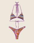 F**K Bikini Triangolo con Slip Americano Fisso Fantasia Viola