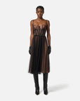 Elisabetta Franchi Abito in Tulle con Cintura Nero