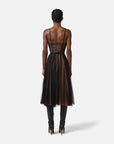Elisabetta Franchi Abito in Tulle con Cintura Nero