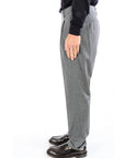 Berwich Pantalone Retro in Flanella con Fibbie Laterali e Pences Uomo Grigio