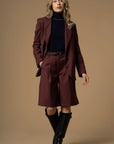 Kocca Giacca con Revers Classico Donna Prugna