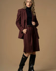 Kocca Giacca con Revers Classico Donna Prugna