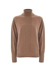 Kocca Pullover in Lana con Dettagli a Costine Donna Nocciola