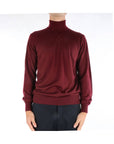 Kangra Maglia Dolcevita in Lana Merinos Uomo Bordeaux