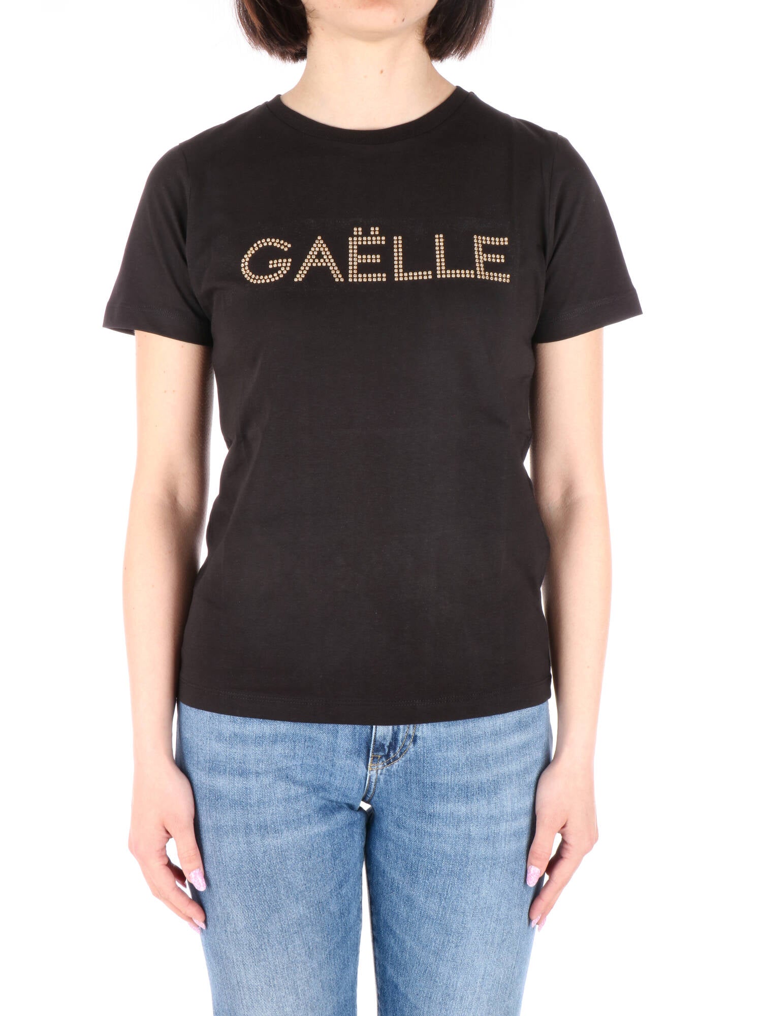 Gaelle Paris t-shirt con logo di borchie