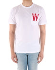 Woolrich t-shirt uomo con taschino bianca