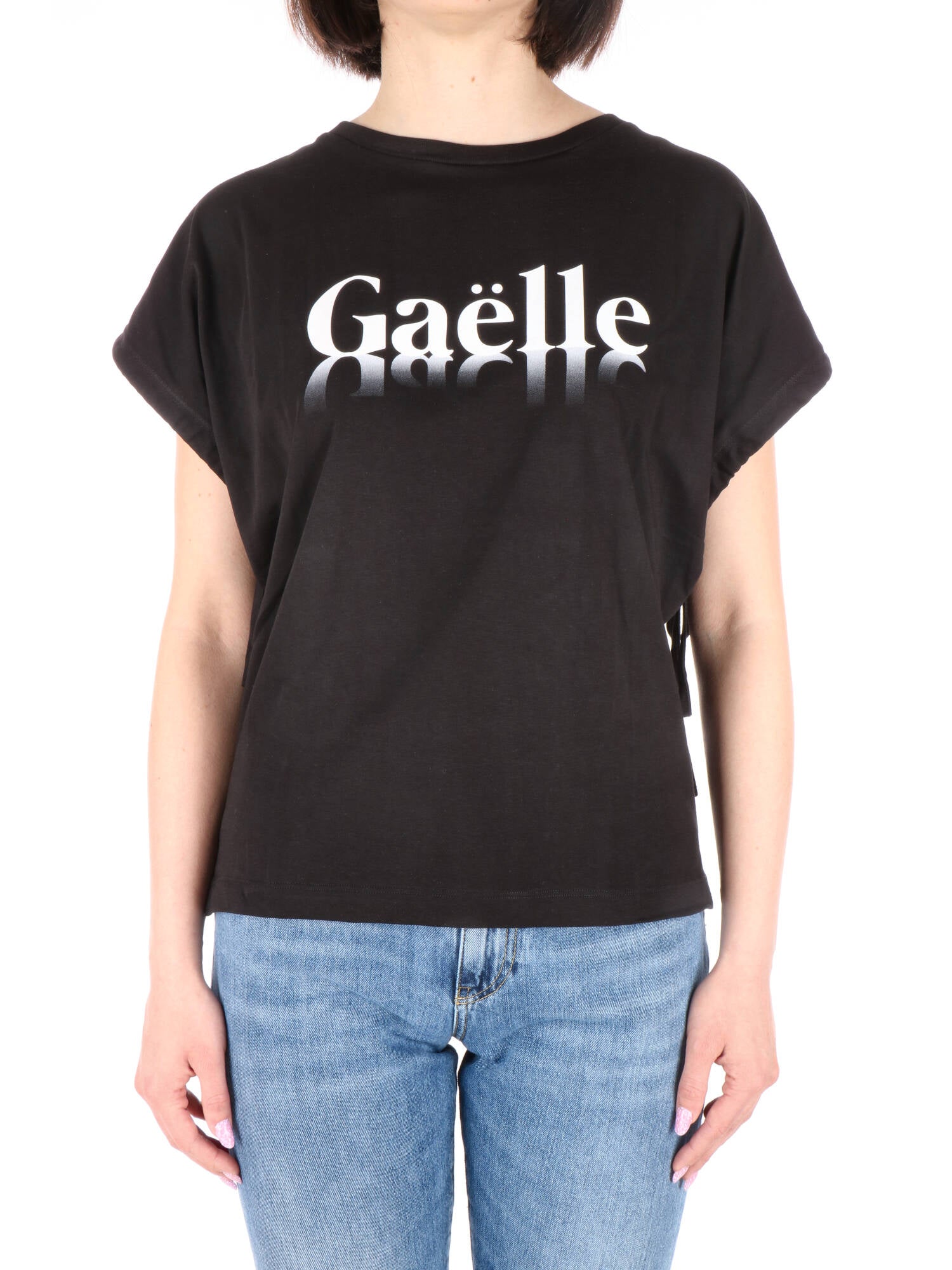 Gaelle Paris t-shirt nera con logo