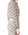 Elisabetta Franchi camicia cropped in georgette stampa logo