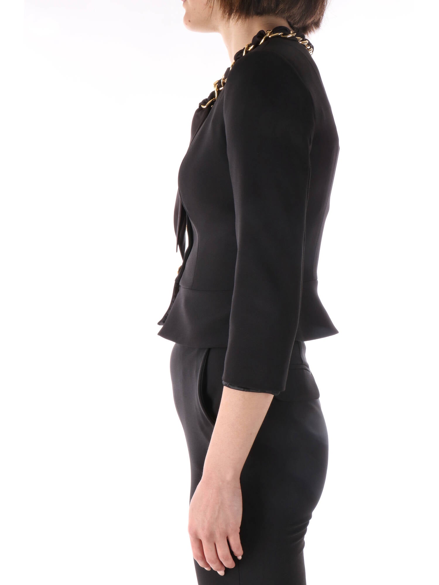 Elisabetta Franchi giacca in crepe con catena foulard